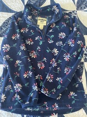 OshKosh Navy Floral Half-Zip Fleece Pullover